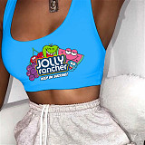 Cute Cartoon Print Sleeveless Women Sports Tank Tops SHD-9333