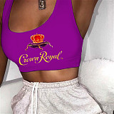 Cute Cartoon Print Sleeveless Women Sports Tank Tops SHD-9333