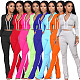 Belly-navel Zipper Crop Top Leggings Two-piece Set XMY-9266