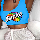 Cute Cartoon Print Sleeveless Women Sports Tank Tops SHD-9333