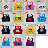 Cute Cartoon Print Sleeveless Women Sports Tank Tops SHD-9333