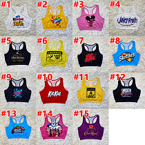 Cute Cartoon Print Sleeveless Women Sports Tank Tops SHD-9333