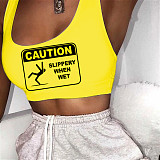 Cute Cartoon Print Sleeveless Women Sports Tank Tops SHD-9333