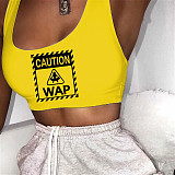 Cute Cartoon Print Sleeveless Women Sports Tank Tops SHD-9333
