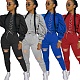 Women Sweatshirt Crop Top Sweatpants Two Piece Set YMT-6182