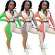 Autumn Long Sleeve Zipper Crop Top Pants 2 Piece Outfits YH-5189