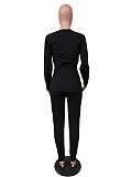 Solid-color Long-sleeve Sweater Pencil Pants Two-piece Set MK-3021