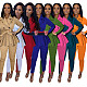 Women Patchwork Color Pleated Coat Leggings 2 Pieces SFY-192
