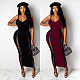 Sexy V-neck Sleeveless Bodycon Hollow Lace Up Dresses FSX-80