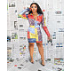 Paisley Print Long Sleeve Mid-waist Zipper Dress DD-8055