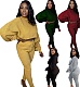 Autumn Sweater Knit Long Sleeve Crop Top Leggings Suit SD-1080