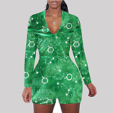 Autumn Constellation Print Long Sleeve Skinny Onesies SHD-9450