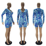 Autumn Constellation Print Long Sleeve Skinny Onesies SHD-9450