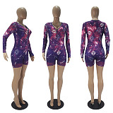 Autumn Constellation Print Long Sleeve Skinny Onesies SHD-9450