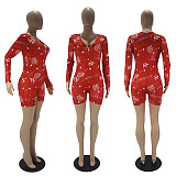 Autumn Constellation Print Long Sleeve Skinny Onesies SHD-9450