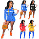 Hot Style Letter Print Long Sleeve Slim Hoodie Dress WSM-5202