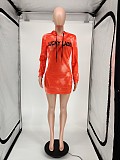 Hot Style Letter Print Long Sleeve Slim Hoodie Dress WSM-5202