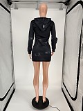 Hot Style Letter Print Long Sleeve Slim Hoodie Dress WSM-5202