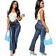 Woman High Waist Patchwork Skinny Straight Leg Jeans LA-3230