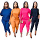 Classic Solid Women Sweatshirt Jogger Pants Matching Set XY-9061