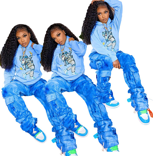 Fall New Astronaut Printed Long Sleeve Hoodie SD-1082