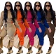 Cropped Hoodies Elastic Waist Jogger Pants Solid Tracksuits OYF-8232