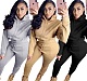 Hot Style Solid Color Hoodie Sweatpants Two-piece Set QZX-6178