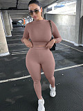 Long Sleeve Crop Tops Tshirt Leggings Pants Bodycon Tracksuit BLG-062449