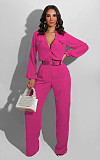 Fashion Women Long Sleeve Solid Cargo Pants Jumpsuit SFY-190
