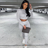 Long Sleeve Crop Tops Tshirt Leggings Pants Bodycon Tracksuit BLG-062449