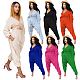 Women's Tie Knot Double Wear Crop Top Pant Set Tracksuit MEM-8311