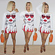 Autumn Women's Loose Graffiti Print Long Sleeve T-shirt Dress BGN-118