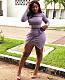 Women Solid-color Knitted Crop Top Irregular Skirt Two-piece Set LP-6255