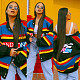 Autumn Color Striped Print Long Sleeve Single Breasted Jacket GLS-8077