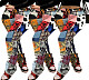 Autumn Color Pattern Printed Mid-waist Streetwear Pants SHA-6210