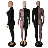 Sexy Perspective Mesh Spliced High Waist Skinny Jumpsuit CN-0074