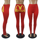 Woman Cute Print Booty Push Up Fitness Mid Waist Leggings SHD-9455