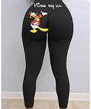 Woman Cute Print Booty Push Up Fitness Mid Waist Leggings SHD-9455