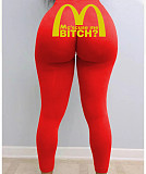 Woman Cute Print Booty Push Up Fitness Mid Waist Leggings SHD-9455