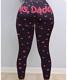 Woman Cute Print Booty Push Up Fitness Mid Waist Leggings SHD-9455