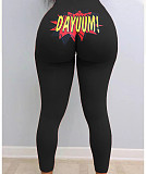 Woman Cute Print Booty Push Up Fitness Mid Waist Leggings SHD-9455