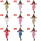 Fashion Print Full Sleeve Button Up Thin Soft Skinny Onesies SHD-9457