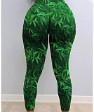 Woman Cute Print Booty Push Up Fitness Mid Waist Leggings SHD-9455