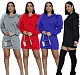 Solid-color Falbala Patchwork Long-sleeved Hooded T-shirt Dress XMY-9272