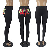 Woman Cute Print Booty Push Up Fitness Mid Waist Leggings SHD-9455