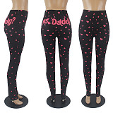Woman Cute Print Booty Push Up Fitness Mid Waist Leggings SHD-9455
