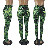 Woman Cute Print Booty Push Up Fitness Mid Waist Leggings SHD-9455