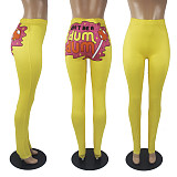 Woman Cute Print Booty Push Up Fitness Mid Waist Leggings SHD-9455