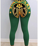 Woman Cute Print Booty Push Up Fitness Mid Waist Leggings SHD-9455