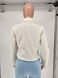 Winter Solid Color Plush Button Lapel Long-sleeved Thick Coat WSM-5204